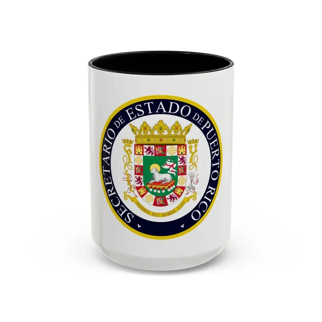 Seal of the Secretary of State of Puerto Rico - Accent Coffee Mug 15oz Black - Go Mug Yourself