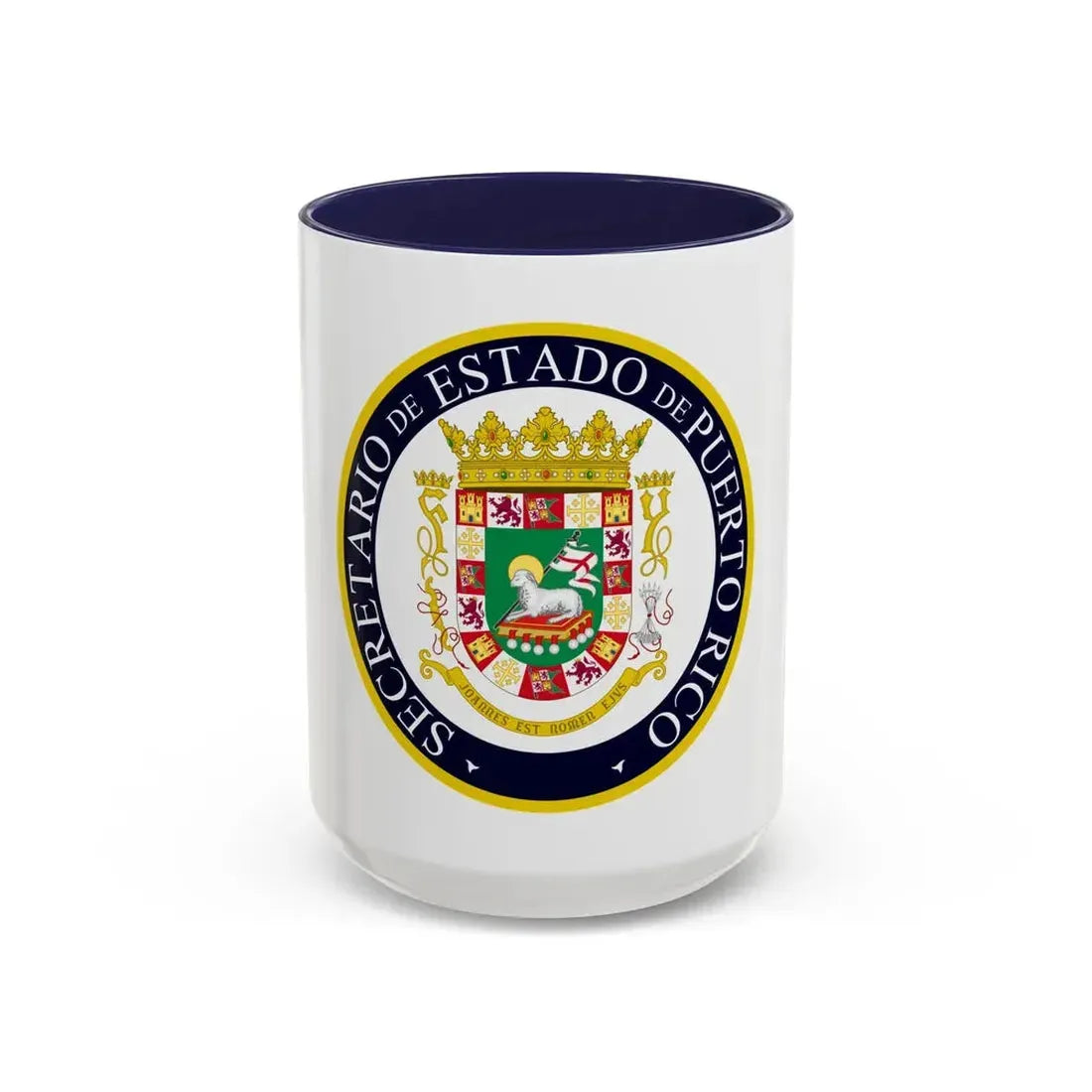 Seal of the Secretary of State of Puerto Rico - Accent Coffee Mug 15oz Navy - Go Mug Yourself