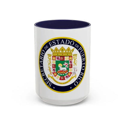 Seal of the Secretary of State of Puerto Rico - Accent Coffee Mug 15oz Navy - Go Mug Yourself
