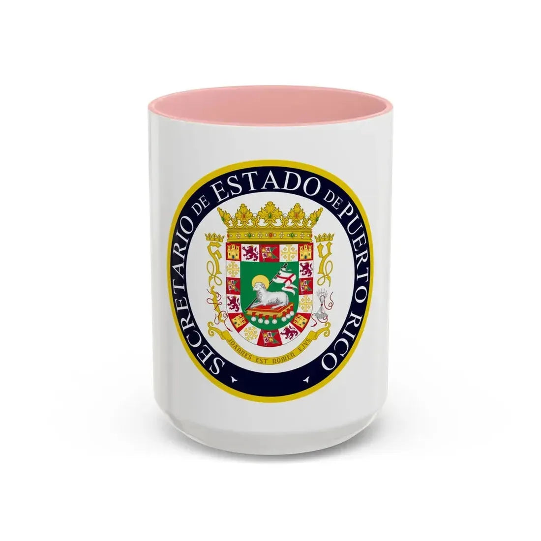 Seal of the Secretary of State of Puerto Rico - Accent Coffee Mug 15oz Pink - Go Mug Yourself