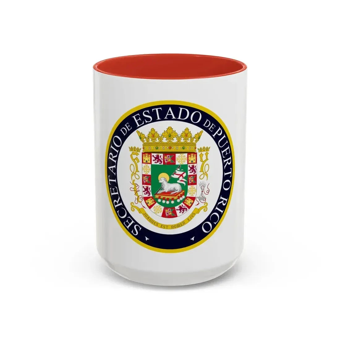 Seal of the Secretary of State of Puerto Rico - Accent Coffee Mug 15oz Red - Go Mug Yourself