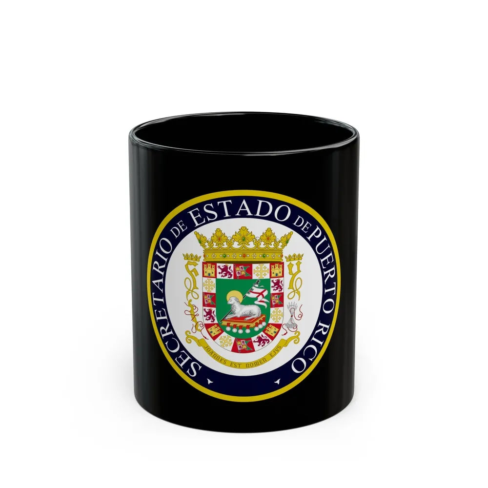 Seal of the Secretary of State of Puerto Rico - Black Coffee Mug-11oz-Go Mug Yourself