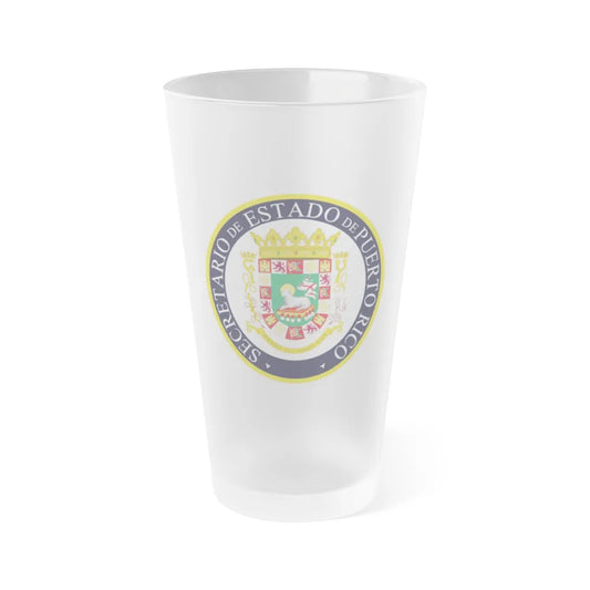 Seal of the Secretary of State of Puerto Rico - Frosted Pint Glass 16oz-16oz-Frosted-Go Mug Yourself