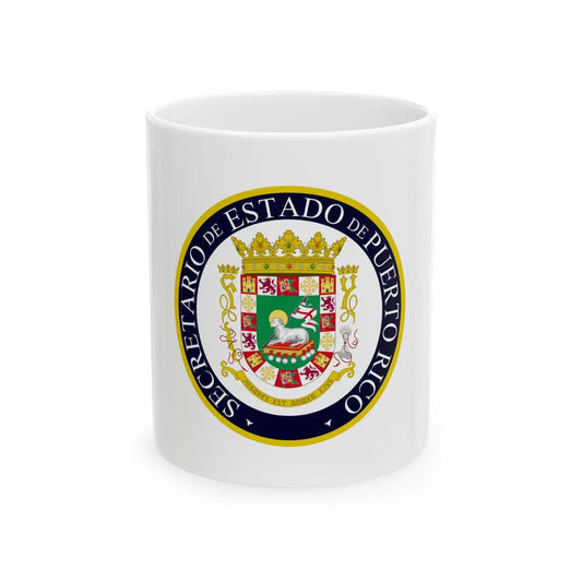 Seal of the Secretary of State of Puerto Rico - White Coffee Mug 11oz - Go Mug Yourself
