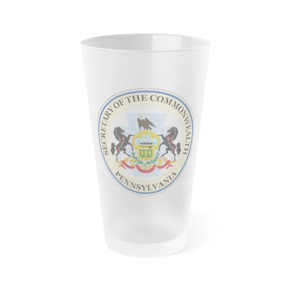 Seal of the Secretary of the Commonwealth of Pennsylvania - Frosted Pint Glass 16oz-16oz-Frosted-Go Mug Yourself