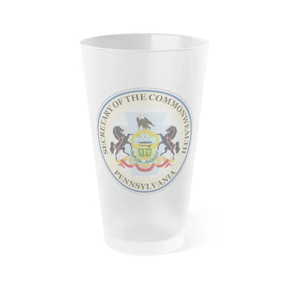 Seal of the Secretary of the Commonwealth of Pennsylvania - Frosted Pint Glass 16oz 16oz Frosted - Go Mug Yourself