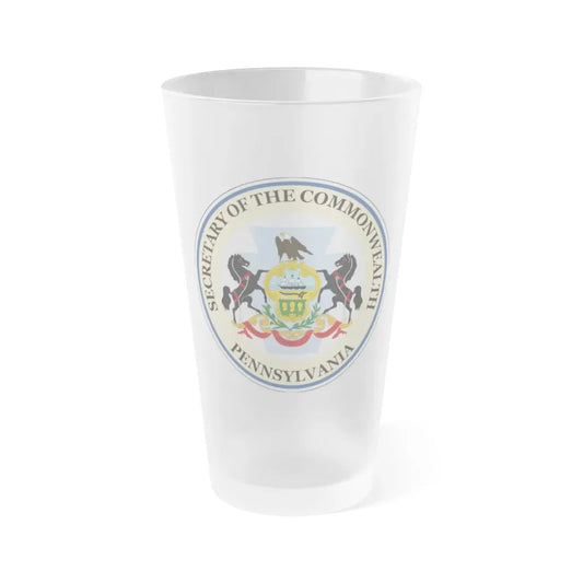 Seal of the Secretary of the Commonwealth of Pennsylvania - Frosted Pint Glass 16oz 16oz Frosted - Go Mug Yourself