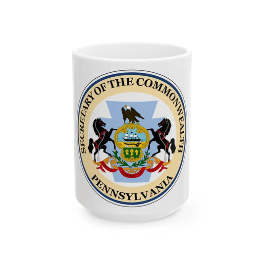 Seal of the Secretary of the Commonwealth of Pennsylvania - White Coffee Mug-15oz-Go Mug Yourself