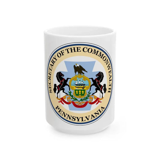 Seal of the Secretary of the Commonwealth of Pennsylvania - White Coffee Mug 15oz - Go Mug Yourself