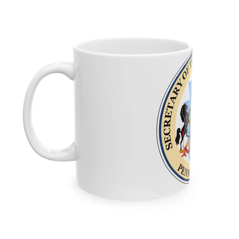 Seal of the Secretary of the Commonwealth of Pennsylvania - White Coffee Mug-Go Mug Yourself