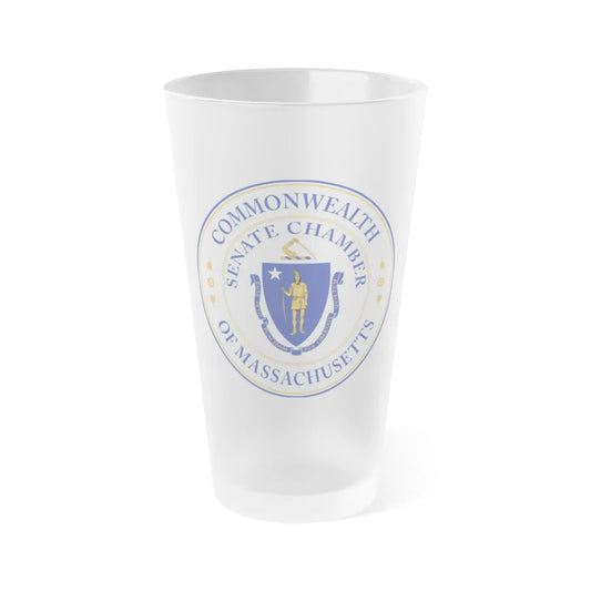 Seal of the Senate of Massachusetts - Frosted Pint Glass 16oz-16oz-Frosted-Go Mug Yourself