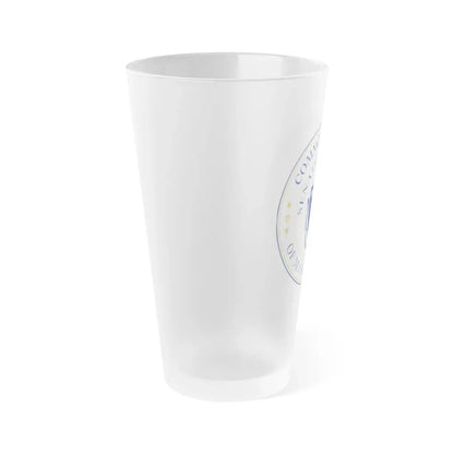 Seal of the Senate of Massachusetts - Frosted Pint Glass 16oz - Go Mug Yourself
