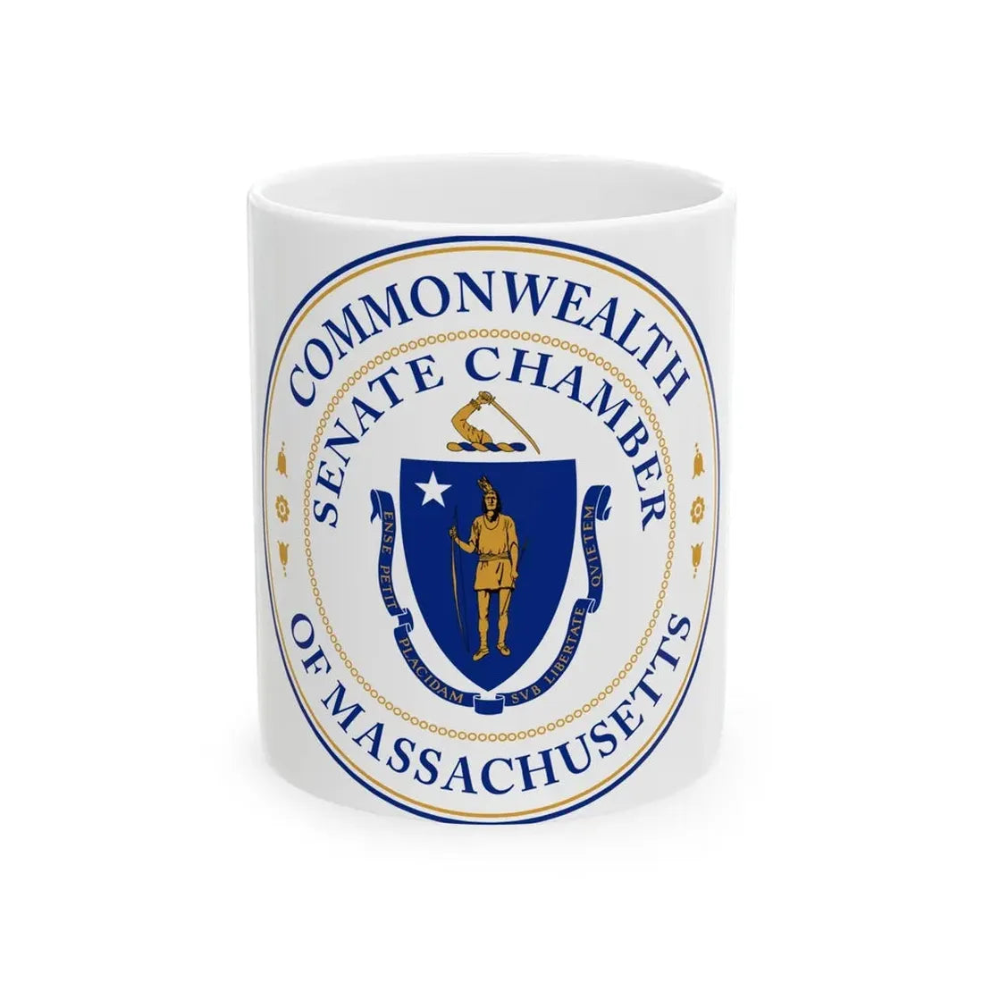Seal of the Senate of Massachusetts - White Coffee Mug 11oz - Go Mug Yourself