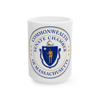 Seal of the Senate of Massachusetts - White Coffee Mug 15oz - Go Mug Yourself