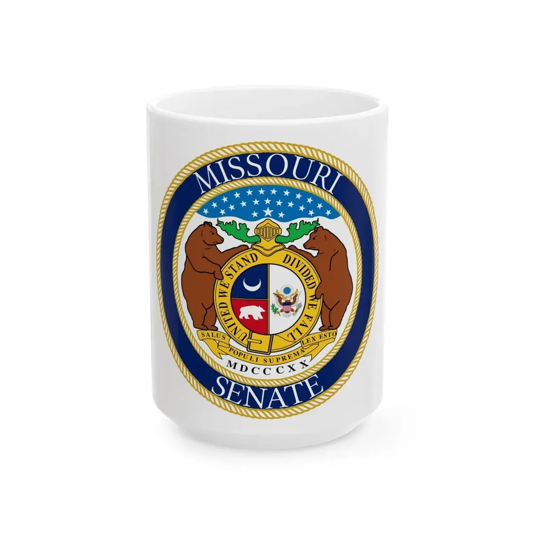 Seal of the Senate of Missouri - White Coffee Mug 15oz - Go Mug Yourself