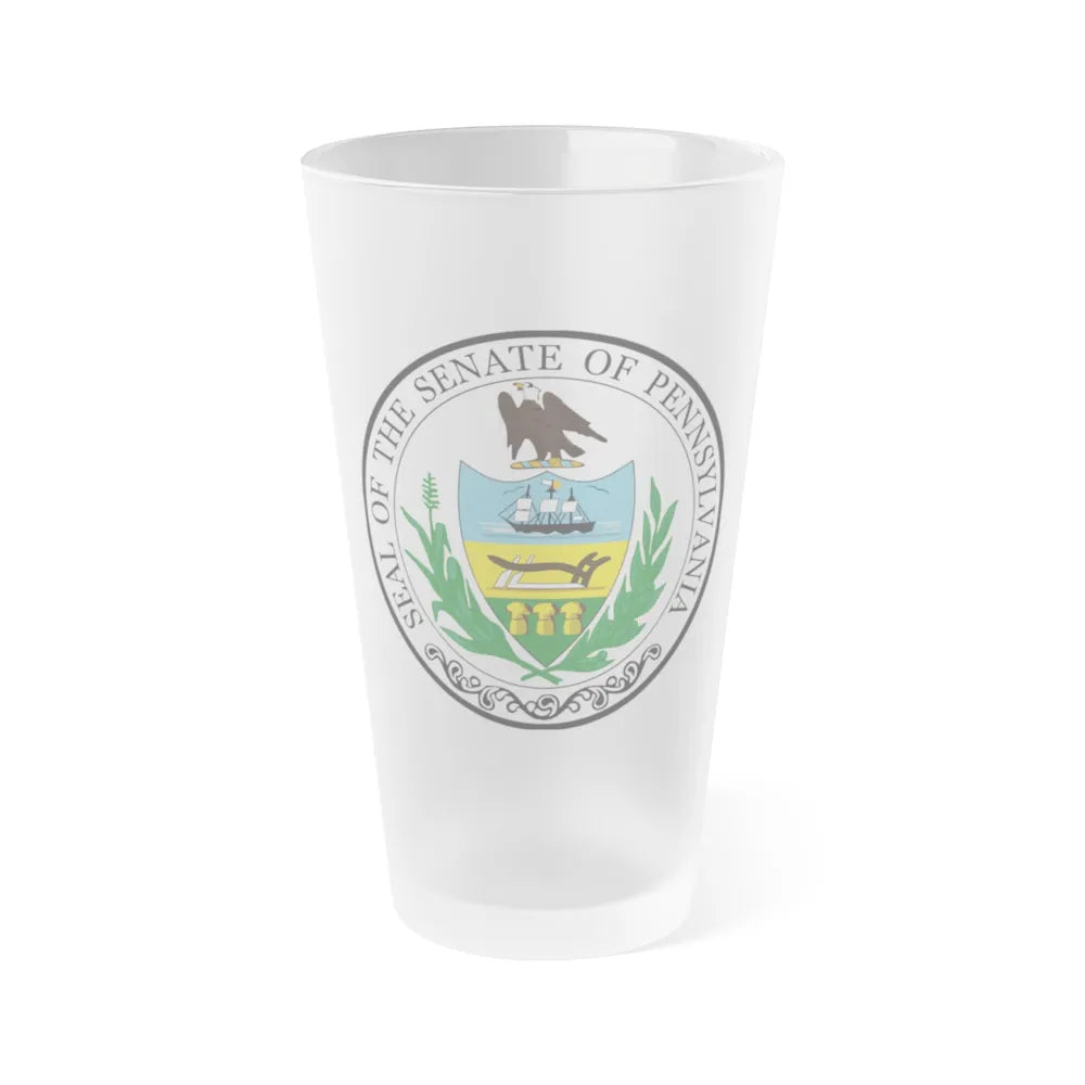 Seal of the Senate of Pennsylvania - Frosted Pint Glass 16oz-16oz-Frosted-Go Mug Yourself