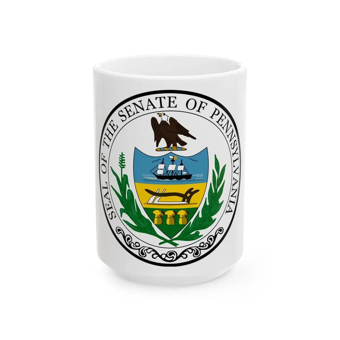 Seal of the Senate of Pennsylvania - White Coffee Mug 15oz - Go Mug Yourself
