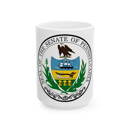 Seal of the Senate of Pennsylvania - White Coffee Mug 15oz - Go Mug Yourself