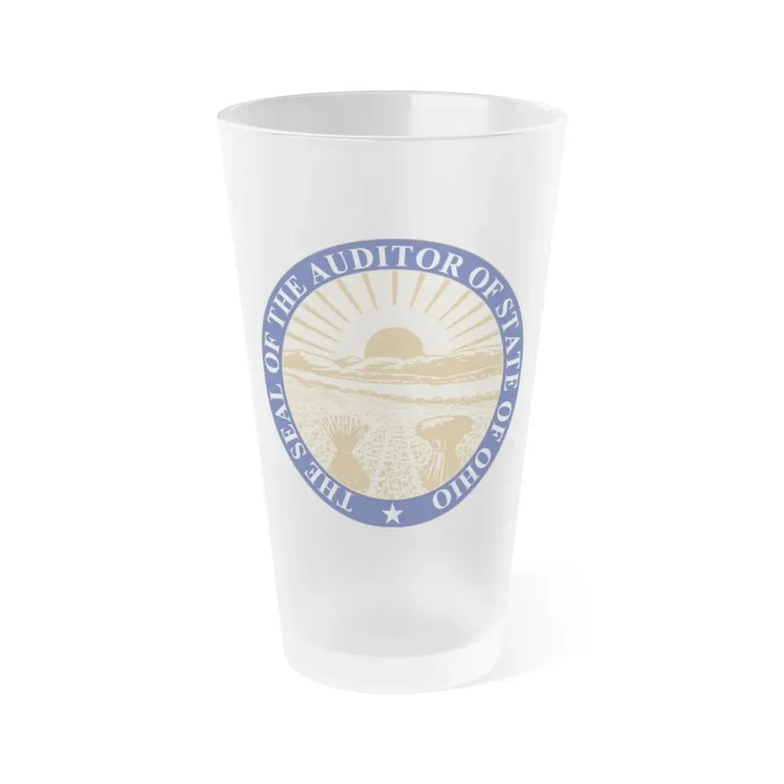 Seal of the State Auditor of Ohio - Frosted Pint Glass 16oz 16oz Frosted - Go Mug Yourself