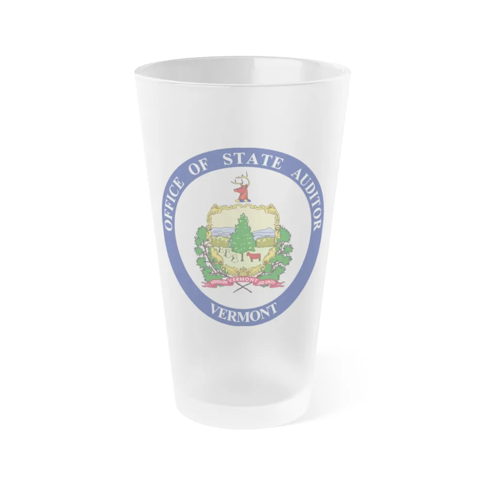 Seal of the State Auditor of Vermont - Frosted Pint Glass 16oz-16oz-Frosted-Go Mug Yourself