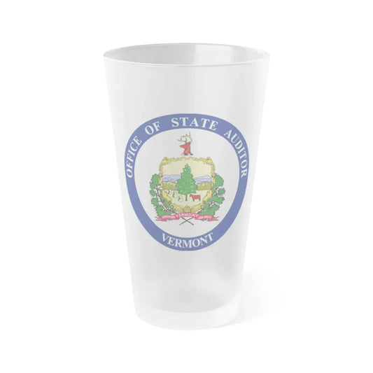 Seal of the State Auditor of Vermont - Frosted Pint Glass 16oz 16oz Frosted - Go Mug Yourself