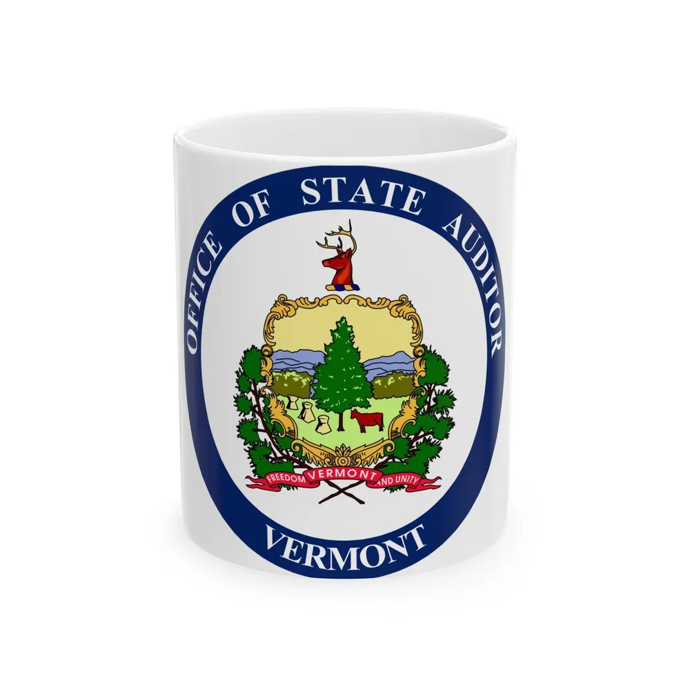 Seal of the State Auditor of Vermont - White Coffee Mug-11oz-Go Mug Yourself