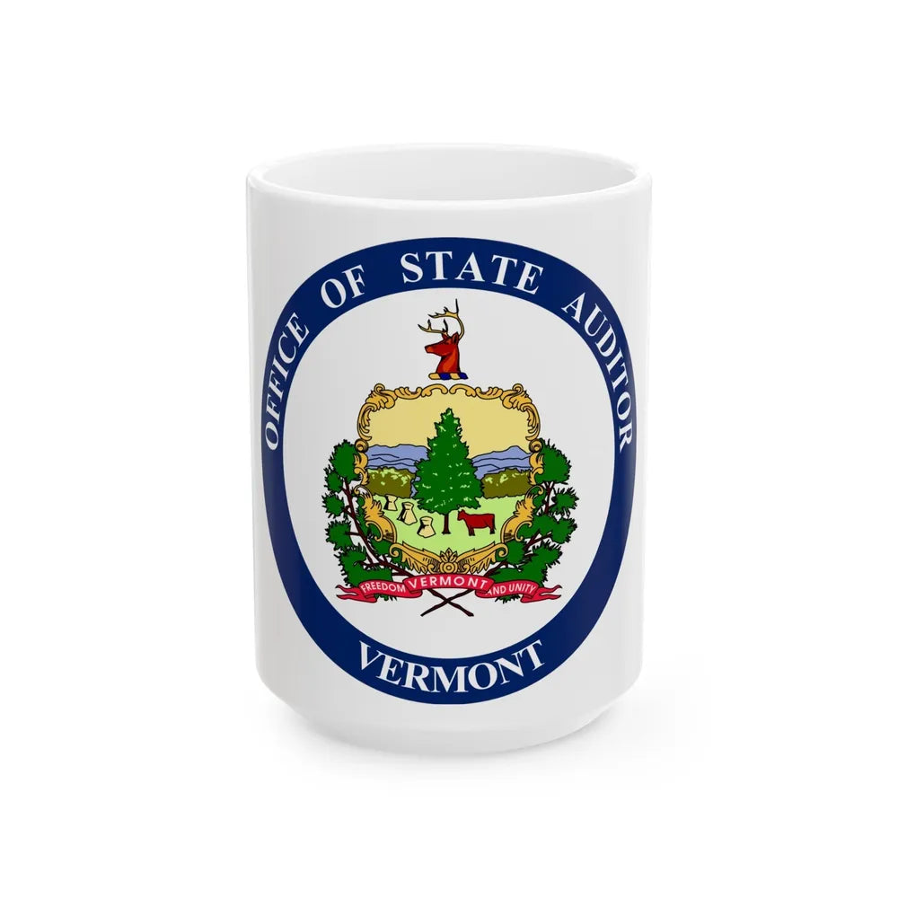 Seal of the State Auditor of Vermont - White Coffee Mug-15oz-Go Mug Yourself