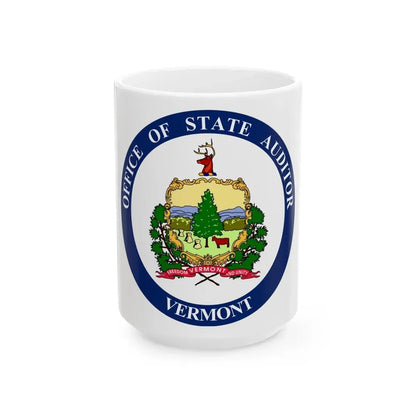 Seal of the State Auditor of Vermont - White Coffee Mug 15oz - Go Mug Yourself