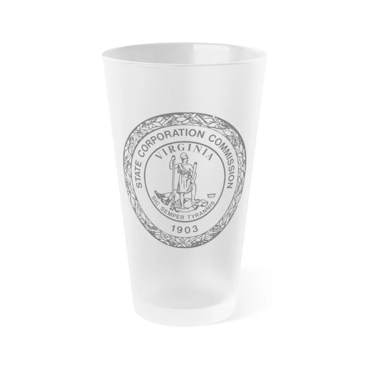 Seal of the State Corporation Commission of Virginia - Frosted Pint Glass 16oz-16oz-Frosted-Go Mug Yourself