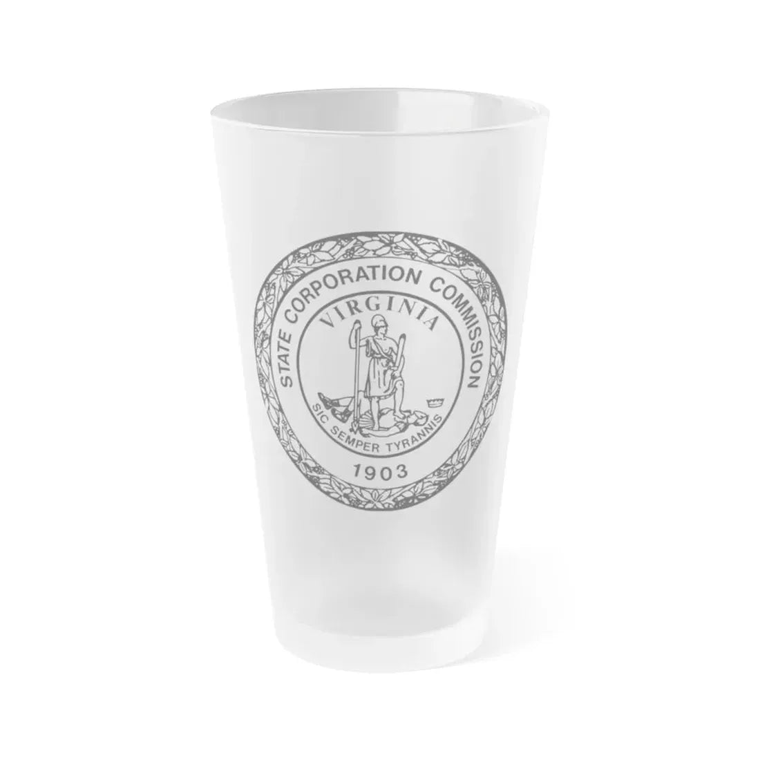 Seal of the State Corporation Commission of Virginia - Frosted Pint Glass 16oz 16oz Frosted - Go Mug Yourself