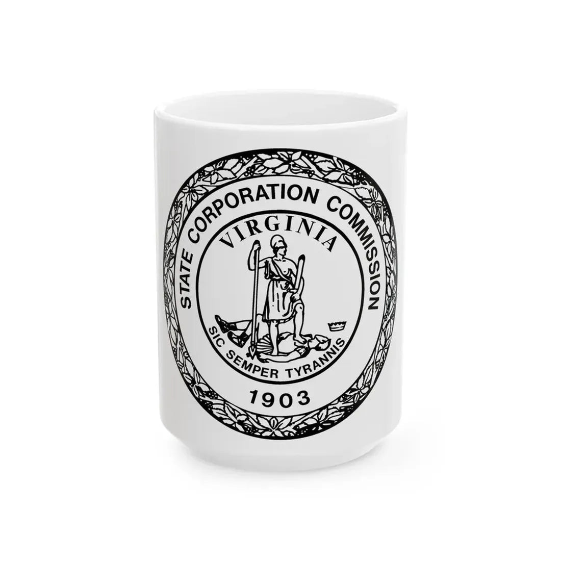 Seal of the State Corporation Commission of Virginia - White Coffee Mug 15oz - Go Mug Yourself