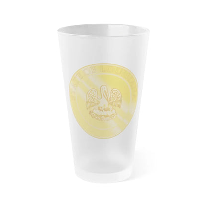 Seal of the State of Louisiana 1902 2006 - Frosted Pint Glass 16oz-16oz-Frosted-Go Mug Yourself