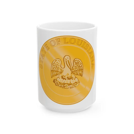 Seal of the State of Louisiana 1902 2006 - White Coffee Mug-15oz-Go Mug Yourself