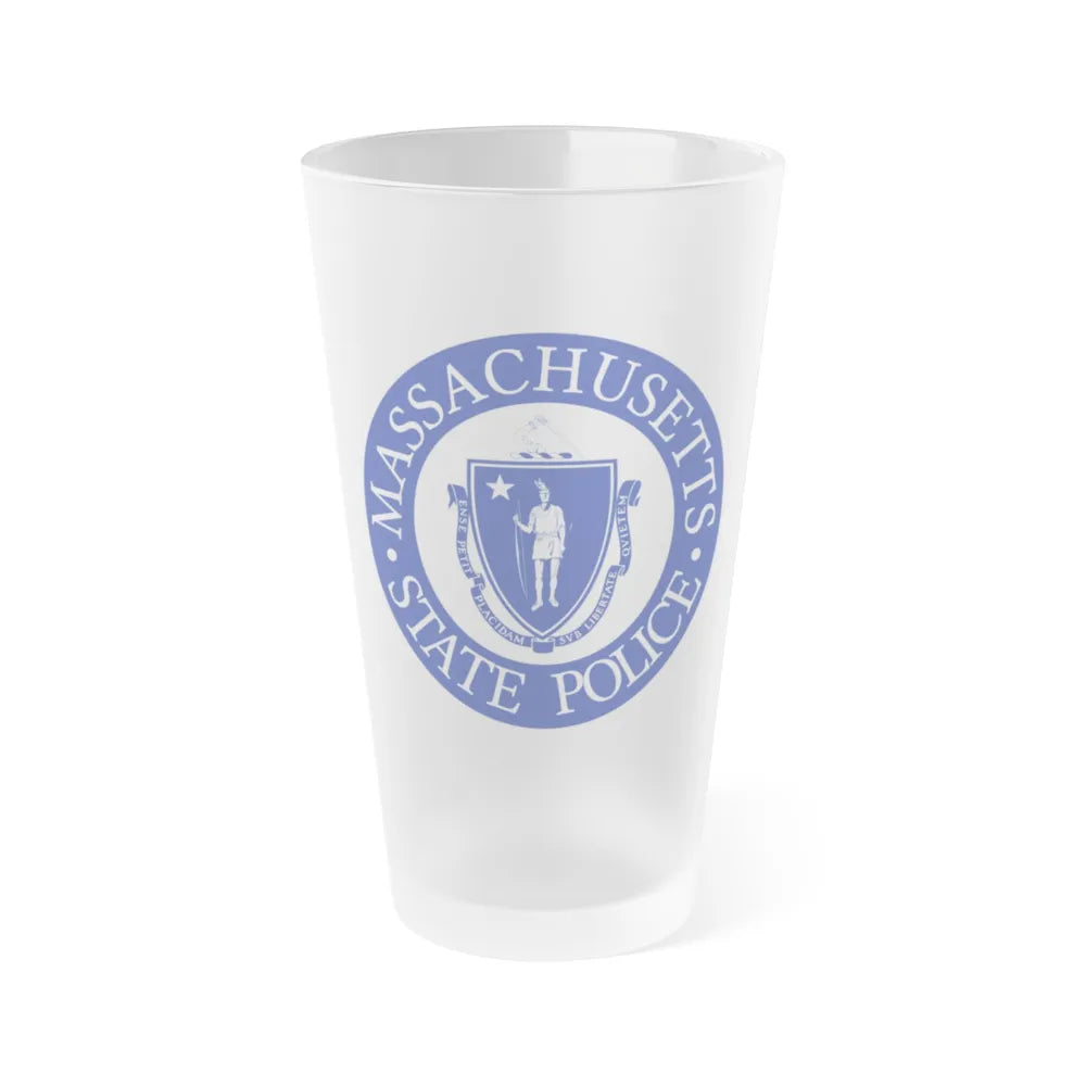 Seal of the State Police of Massachusetts - Frosted Pint Glass 16oz-16oz-Frosted-Go Mug Yourself