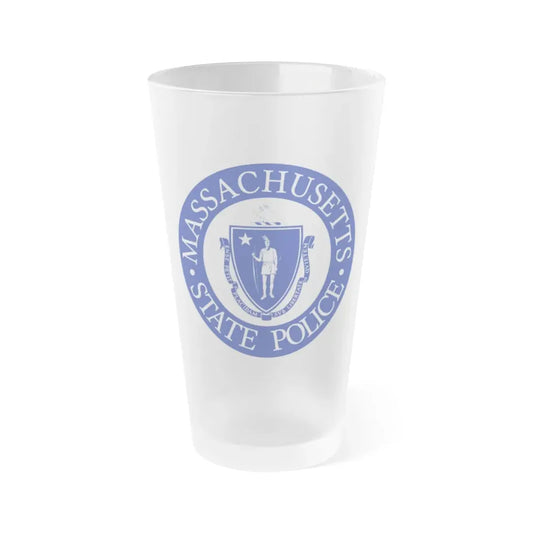 Seal of the State Police of Massachusetts - Frosted Pint Glass 16oz 16oz Frosted - Go Mug Yourself
