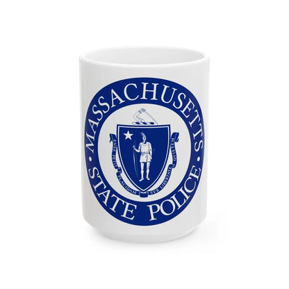 Seal of the State Police of Massachusetts - White Coffee Mug-15oz-Go Mug Yourself