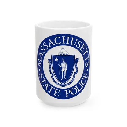 Seal of the State Police of Massachusetts - White Coffee Mug 15oz - Go Mug Yourself