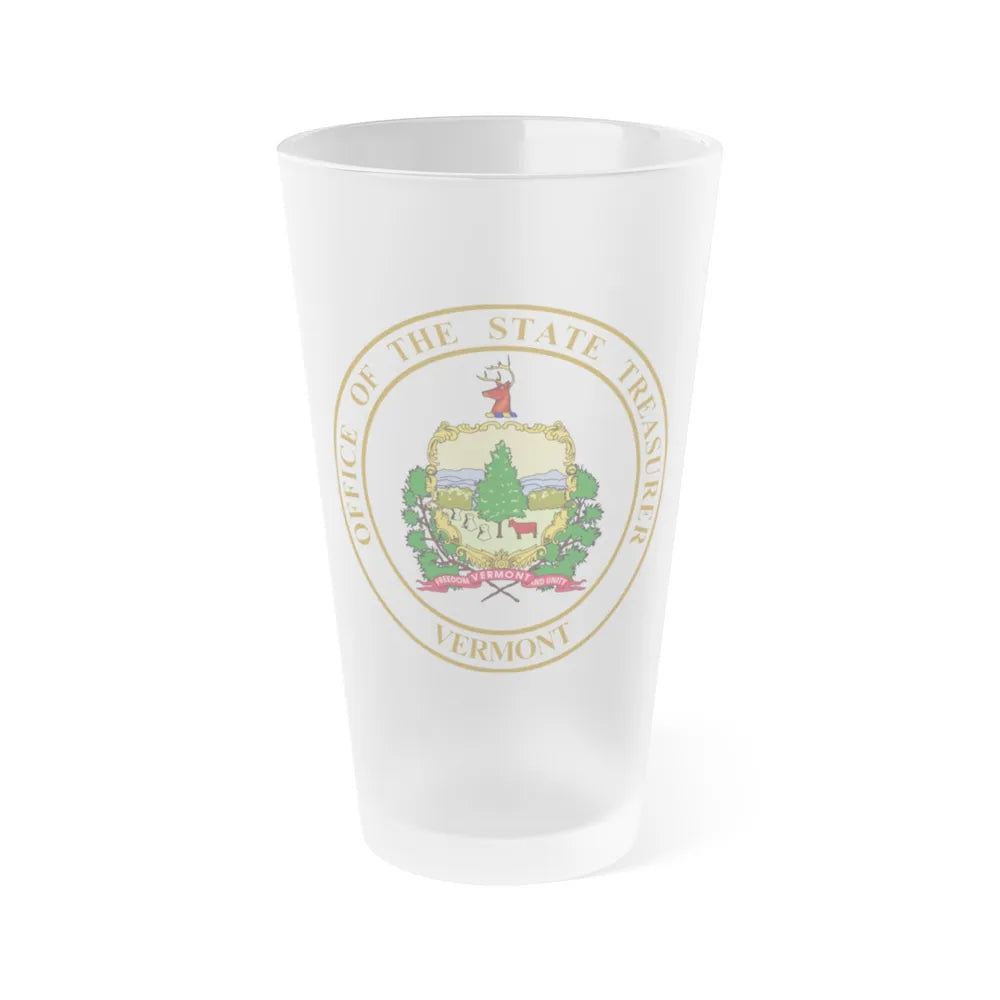 Seal of the State Treasurer of Vermont - Frosted Pint Glass 16oz-16oz-Frosted-Go Mug Yourself