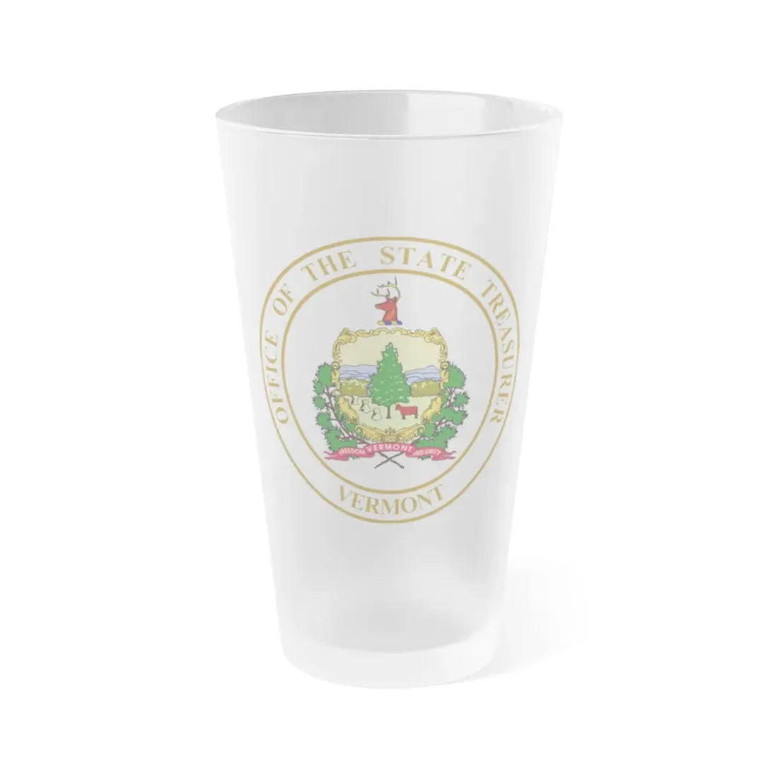 Seal of the State Treasurer of Vermont - Frosted Pint Glass 16oz 16oz Frosted - Go Mug Yourself
