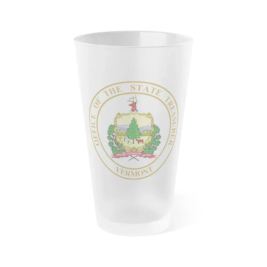 Seal of the State Treasurer of Vermont - Frosted Pint Glass 16oz 16oz Frosted - Go Mug Yourself