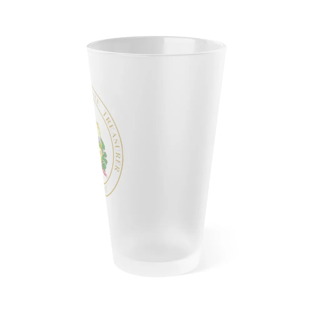 Seal of the State Treasurer of Vermont - Frosted Pint Glass 16oz-Go Mug Yourself