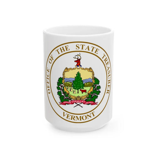 Seal of the State Treasurer of Vermont - White Coffee Mug-15oz-Go Mug Yourself