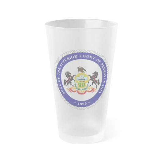 Seal of the Superior Court of Pennsylvania - Frosted Pint Glass 16oz-16oz-Frosted-Go Mug Yourself