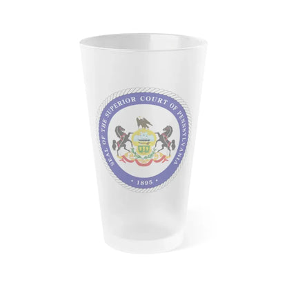 Seal of the Superior Court of Pennsylvania - Frosted Pint Glass 16oz 16oz Frosted - Go Mug Yourself
