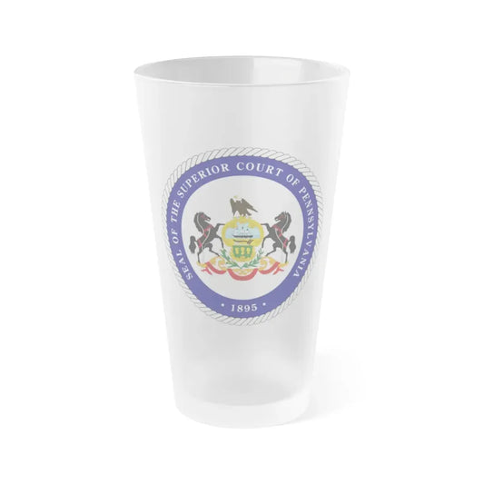 Seal of the Superior Court of Pennsylvania - Frosted Pint Glass 16oz 16oz Frosted - Go Mug Yourself