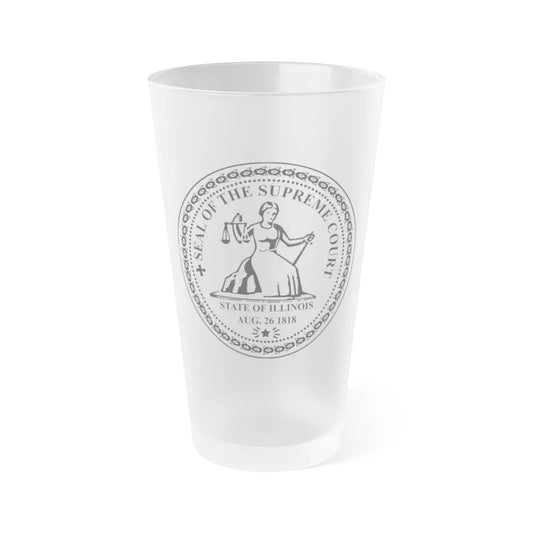 Seal of the Supreme Court of Illinois - Frosted Pint Glass 16oz-16oz-Frosted-Go Mug Yourself