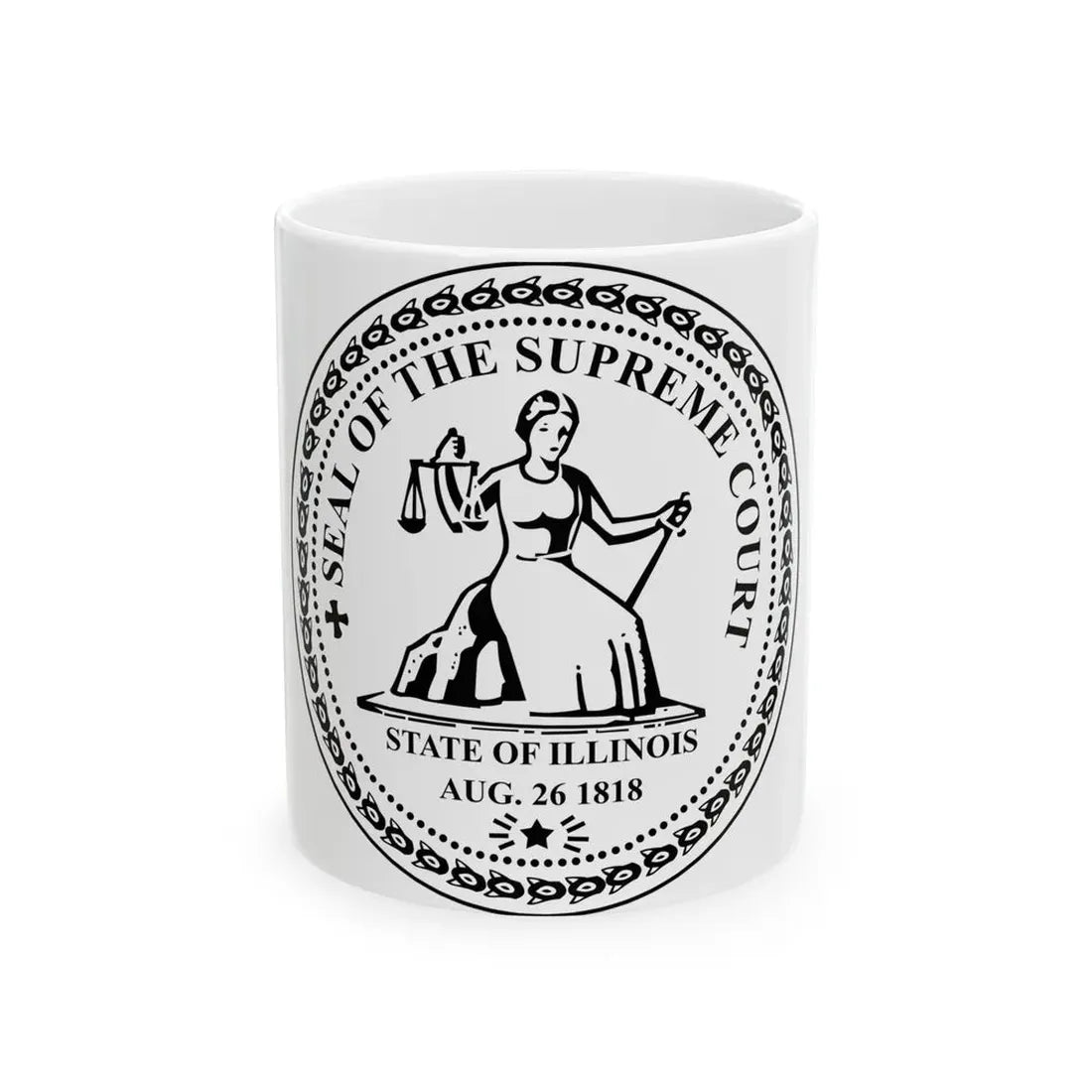 Seal of the Supreme Court of Illinois - White Coffee Mug 11oz - Go Mug Yourself