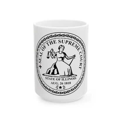 Seal of the Supreme Court of Illinois - White Coffee Mug-15oz-Go Mug Yourself