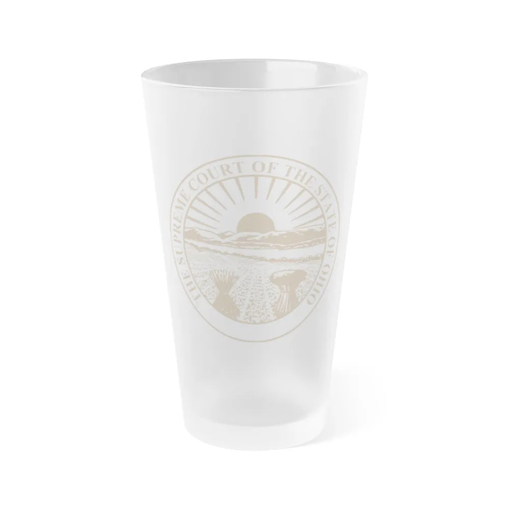 Seal of the Supreme Court of Ohio - Frosted Pint Glass 16oz-16oz-Frosted-Go Mug Yourself