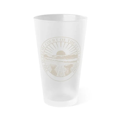 Seal of the Supreme Court of Ohio - Frosted Pint Glass 16oz 16oz Frosted - Go Mug Yourself